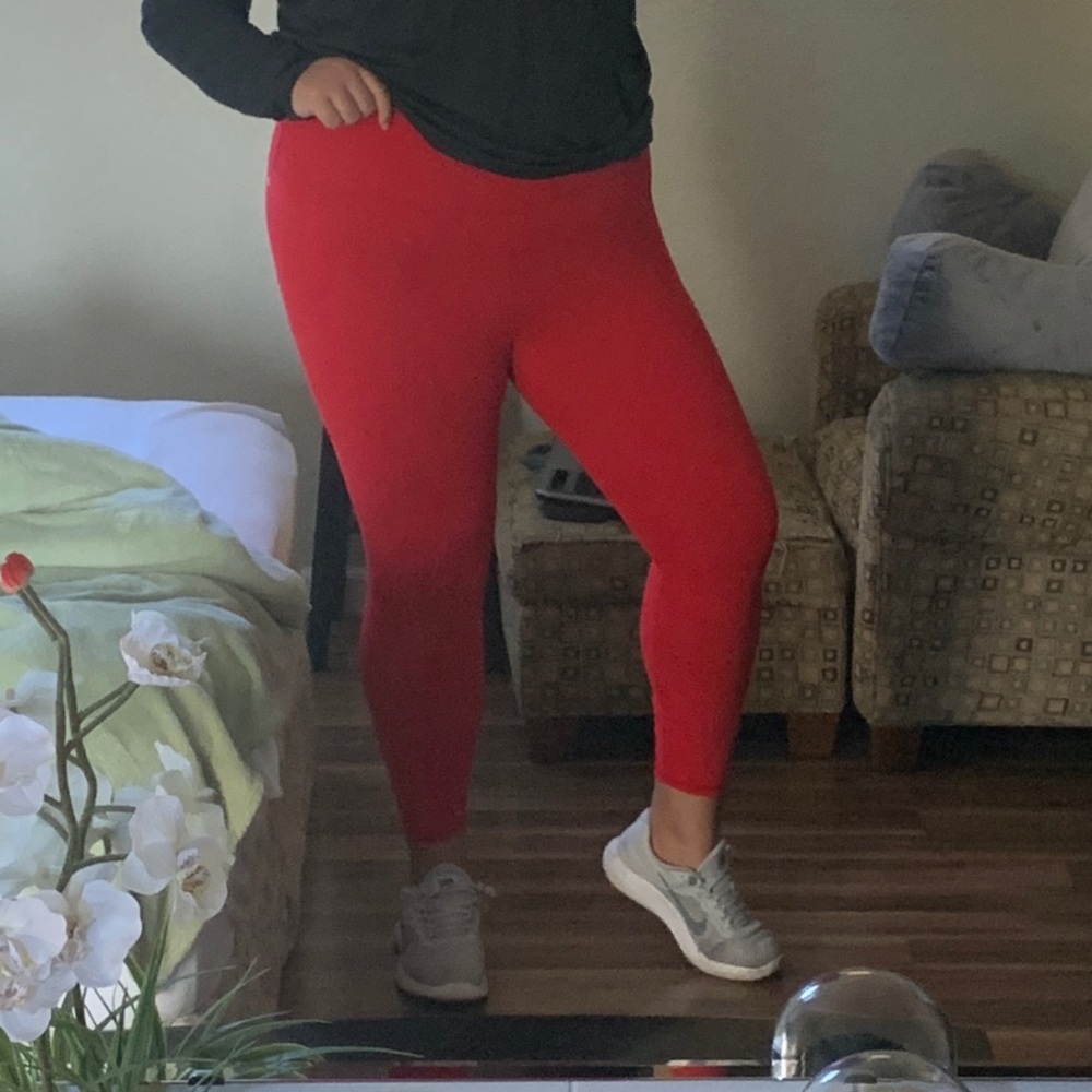 Vibrant Red Fabletics Leggings